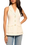 Ramy Brook Lisa Stretch Cotton Vest In Ivory