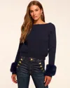 Ramy Brook Lisa Wool Blend Sweater In Blue