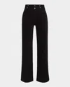 Ramy Brook Liv Double-button Wide-leg Jeans In Black