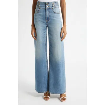 Ramy Brook Liv High Waist Wide Leg Jeans In Blue