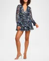 Ramy Brook Lizbeth V-neck Ruffle Mini Dress In Blue Twilight In Dream Blue Twilight