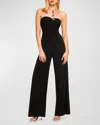 Ramy Brook Lona Ruched Strapless Wide Leg Jumpsuit In Black