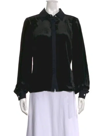Pre-owned Ramy Brook Long Sleeve Blouse In Black