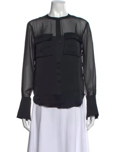 Pre-owned Ramy Brook Long Sleeve Blouse In Black