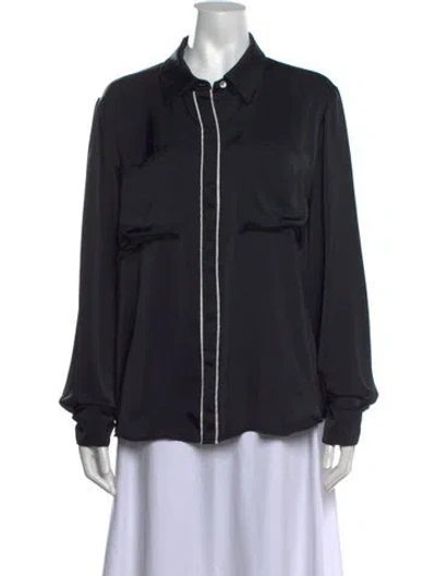 Pre-owned Ramy Brook Long Sleeve Blouse In Black