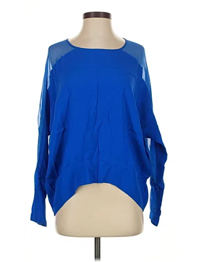 Pre-owned Ramy Brook Long Sleeve Blouse In Blue