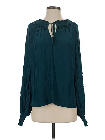 Pre-owned Ramy Brook Long Sleeve Blouse In Blue