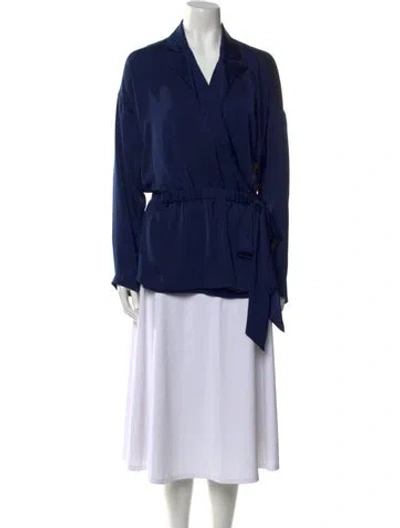Pre-owned Ramy Brook Long Sleeve Blouse In Blue