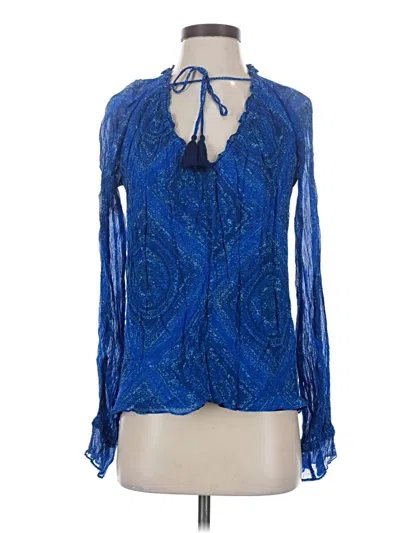 Pre-owned Ramy Brook Long Sleeve Blouse In Blue