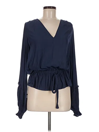 Pre-owned Ramy Brook Long Sleeve Blouse In Blue
