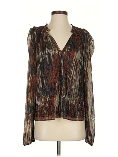 Pre-owned Ramy Brook Long Sleeve Blouse In Brown