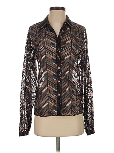 Pre-owned Ramy Brook Long Sleeve Blouse In Brown