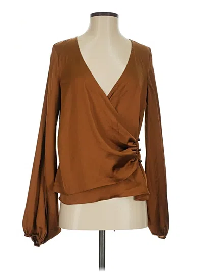 Pre-owned Ramy Brook Long Sleeve Blouse In Brown
