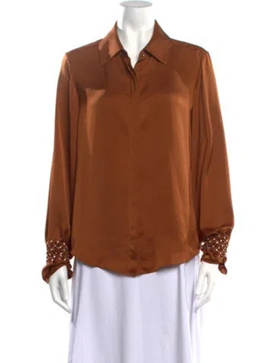 Pre-owned Ramy Brook Long Sleeve Blouse In Brown