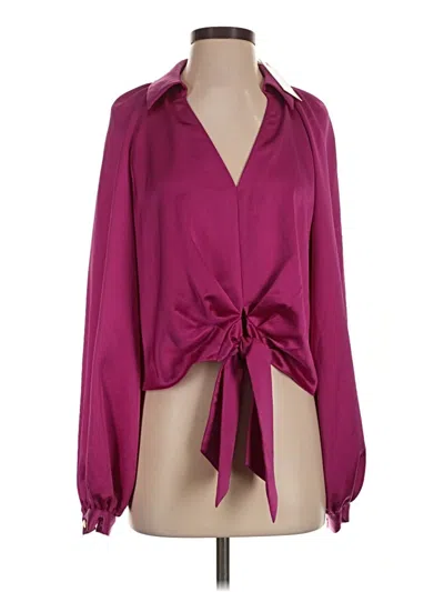 Pre-owned Ramy Brook Long Sleeve Blouse In Burgundy