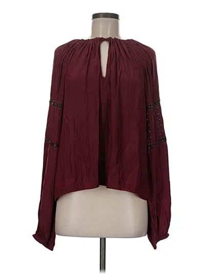 Pre-owned Ramy Brook Long Sleeve Blouse In Burgundy
