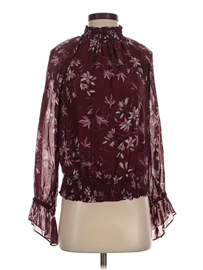 Pre-owned Ramy Brook Long Sleeve Blouse In Burgundy