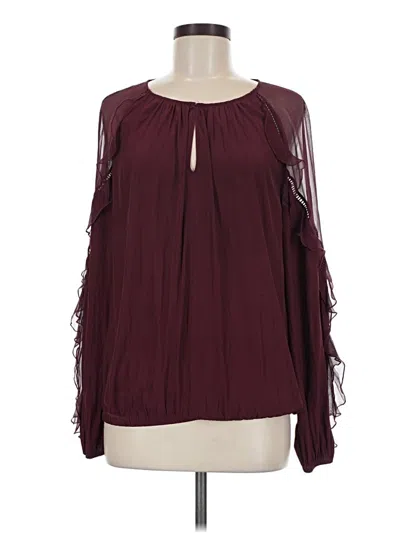 Pre-owned Ramy Brook Long Sleeve Blouse In Burgundy