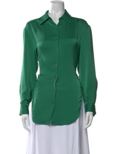 Pre-owned Ramy Brook Long Sleeve Blouse In Green
