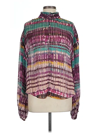 Pre-owned Ramy Brook Long Sleeve Blouse In Purple