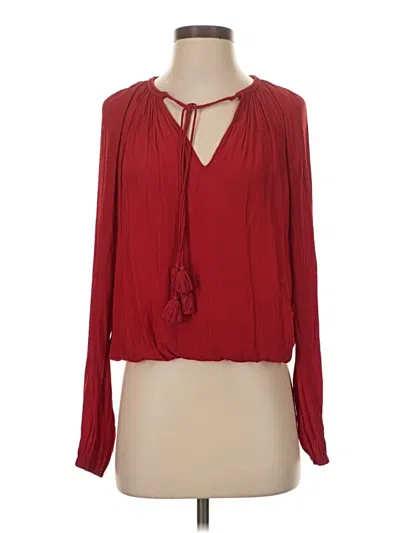 Pre-owned Ramy Brook Long Sleeve Blouse In Red