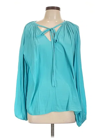 Pre-owned Ramy Brook Long Sleeve Blouse In Teal