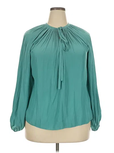 Pre-owned Ramy Brook Long Sleeve Blouse In Teal