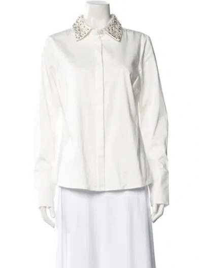 Pre-owned Ramy Brook Long Sleeve Blouse W/ Tags In White