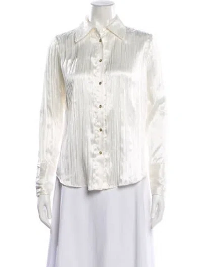 Pre-owned Ramy Brook Long Sleeve Blouse In White