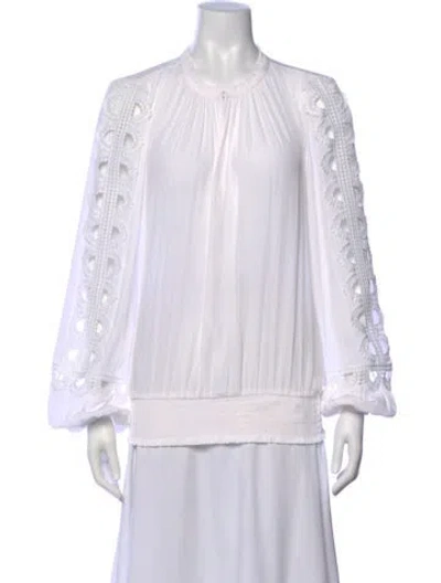 Pre-owned Ramy Brook Long Sleeve Blouse In White