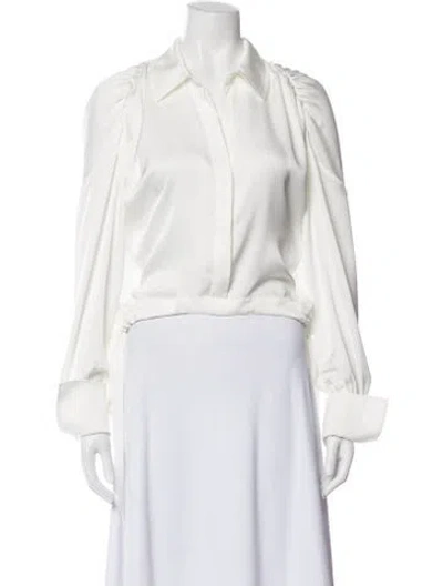 Pre-owned Ramy Brook Long Sleeve Blouse In White