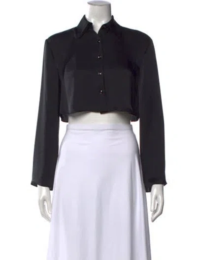 Pre-owned Ramy Brook Long Sleeve Button-up Top W/ Tags In Black