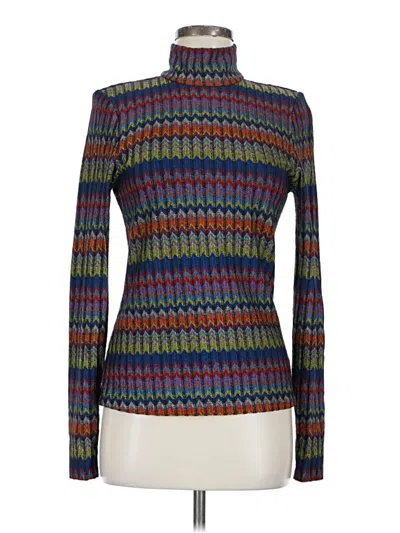 Pre-owned Ramy Brook Long Sleeve Top Purple Turtleneck Tops