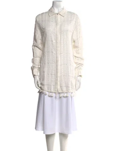 Pre-owned Ramy Brook Long Sleeve Tunic W/ Tags In Neutral