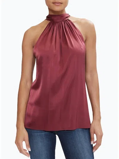 Ramy Brook Lori High Neck Tank Top In Cabernet In Red