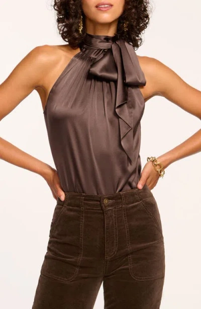 Ramy Brook Lori Stretch Silk Halter Top In Desert Brown