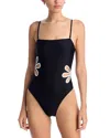Ramy Brook Luca Cutout One Piece Swimsuit In Black/white Cutout