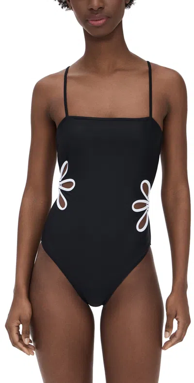RAMY BROOK LUCA ONE PIECE BLACK/WHITE CUTOUT