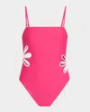 Ramy Brook Luca Cutout One Piece Swimsuit In Perfect Pink/white Cutout