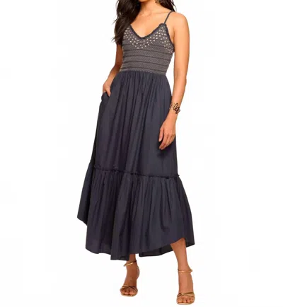 Ramy Brook Lucia Midi Dress In Spring Navy In Blue