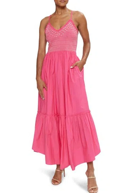 Ramy Brook Lucia Ruffle Hem Maxi Sundress In Pink