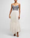 Ramy Brook Lucia Smocked Cotton Poplin Maxi Dress In White