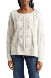 Ramy Brook Lucille Rhinestone Sweater In Ivory Combo Bedazzled