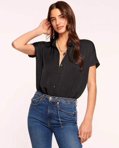 Ramy Brook Lucinda Button Down Bodysuit In Black