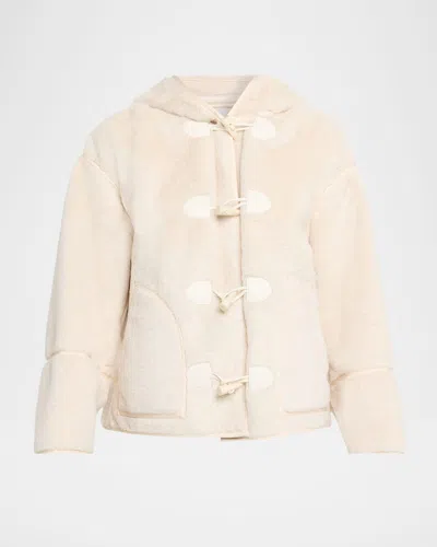 Ramy Brook Lucy Hooded Faux Fur Jacket In Animal Print