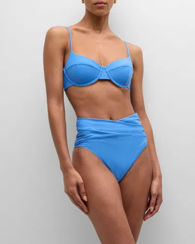 Ramy Brook Luella Crisscross Bikini Bottoms In Serene Blue