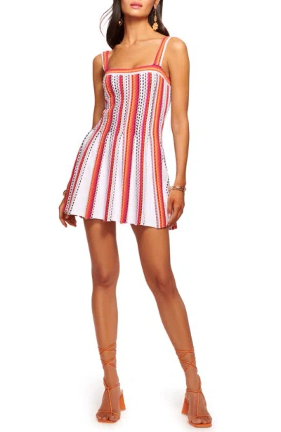 Ramy Brook Luisa Striped Mini Dress In Ivory Multi Stripe Sweaters