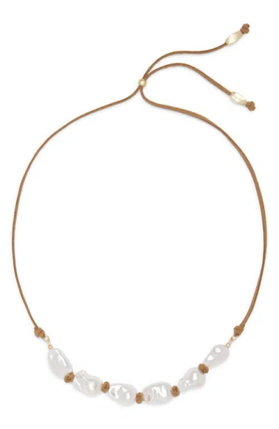 Ramy Brook Luna Suede Necklace In Brown
