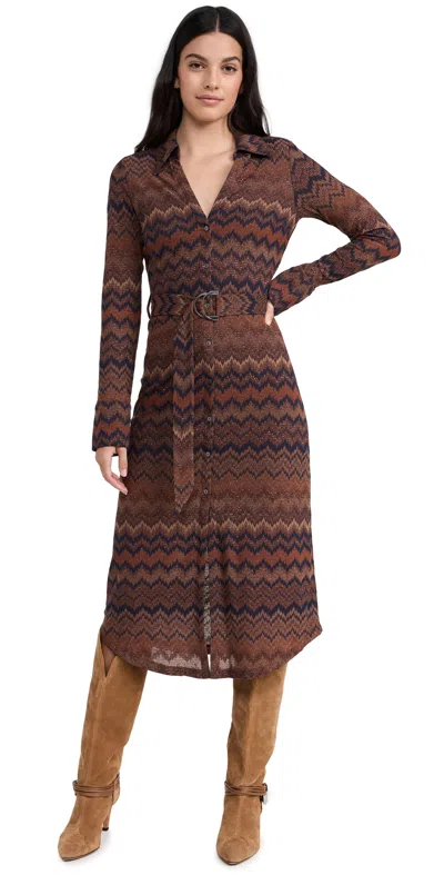 Ramy Brook Lydia Dress Saddle Chevron In Multi