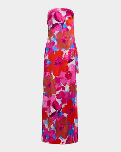 Ramy Brook Lyle Strapless Floral-print Gown